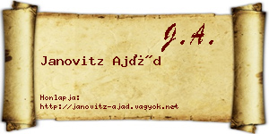 Janovitz Ajád névjegykártya